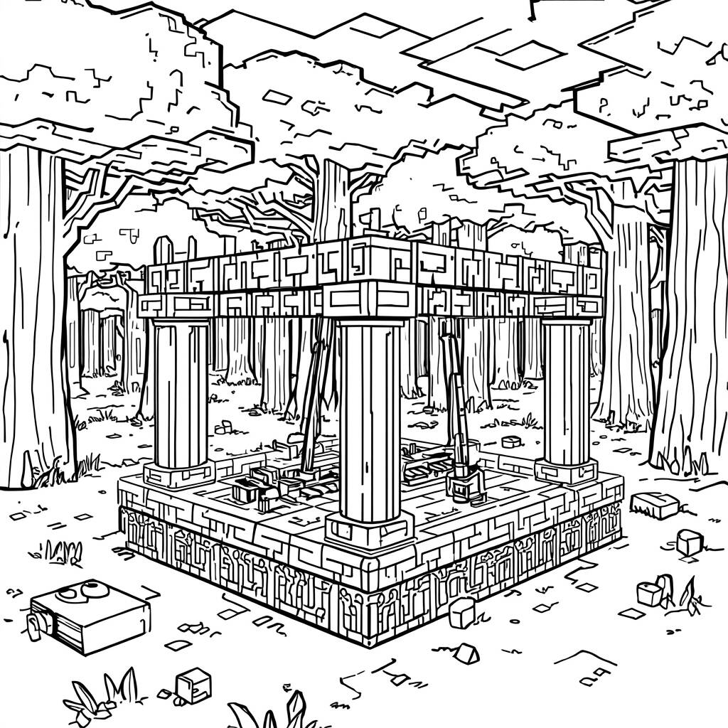 Desenho de Armadilha do Minecraft para Colorir