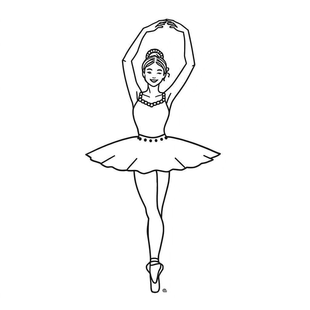 Desenho de Bailarina Simples para Colorir
