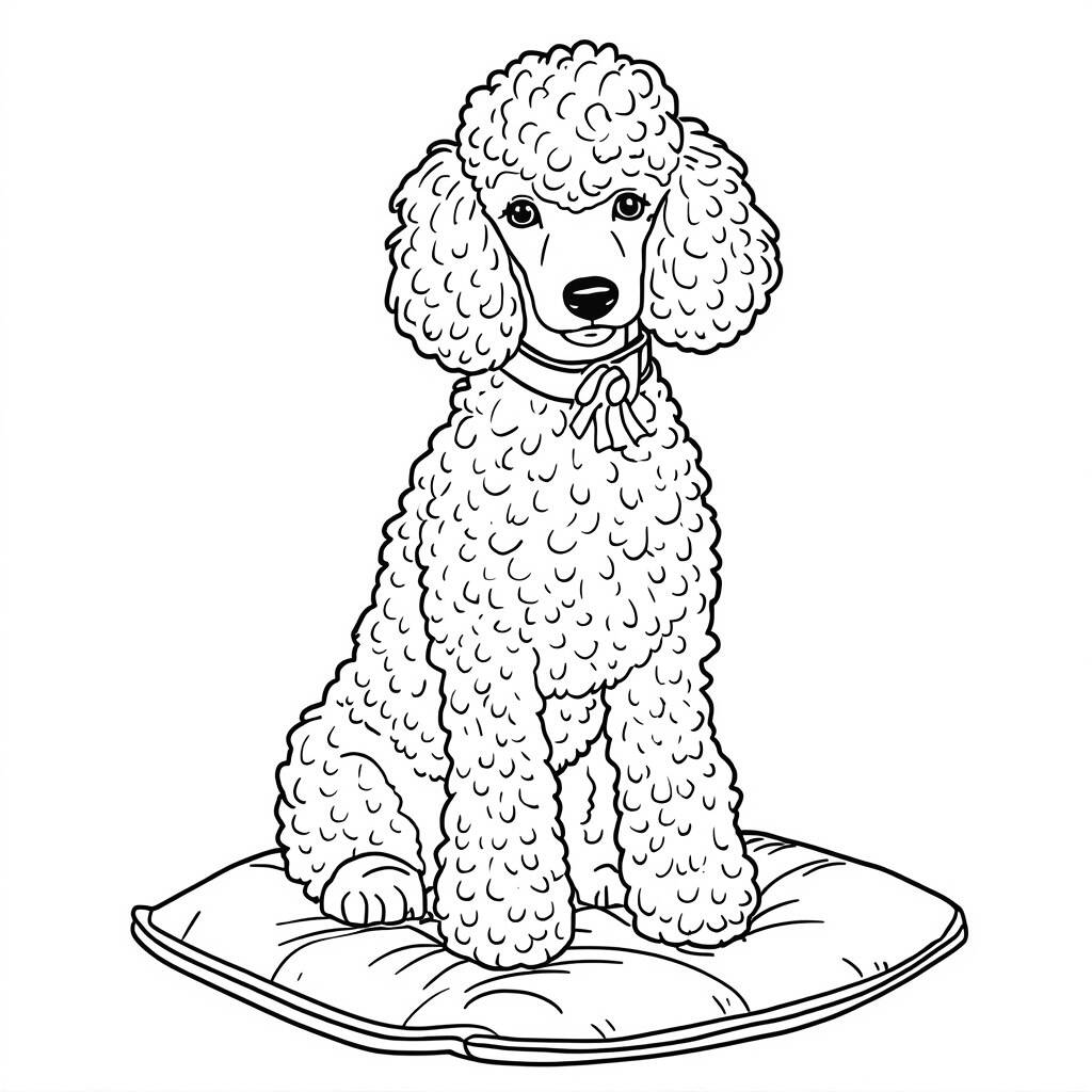 Desenho de Cachorro Poodle para Colorir