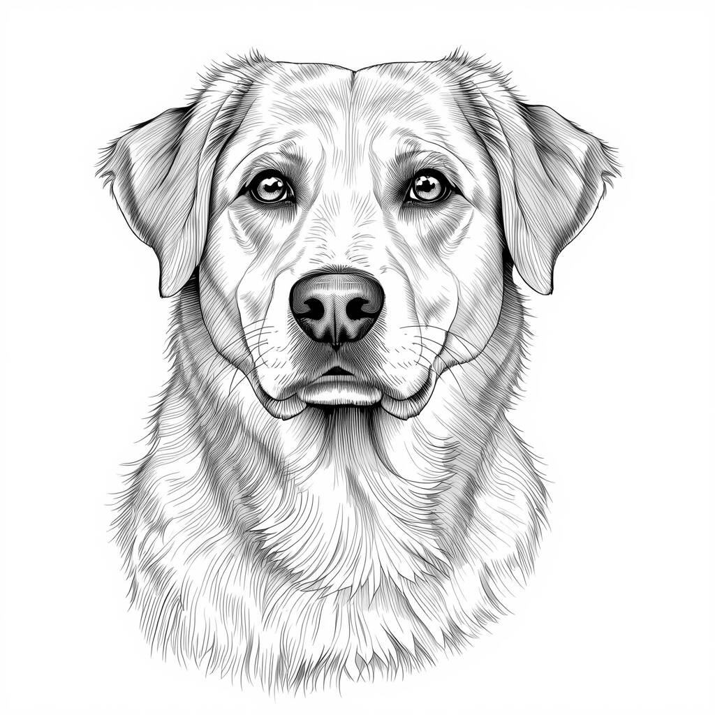 Desenho de Cachorro Realista para Colorir