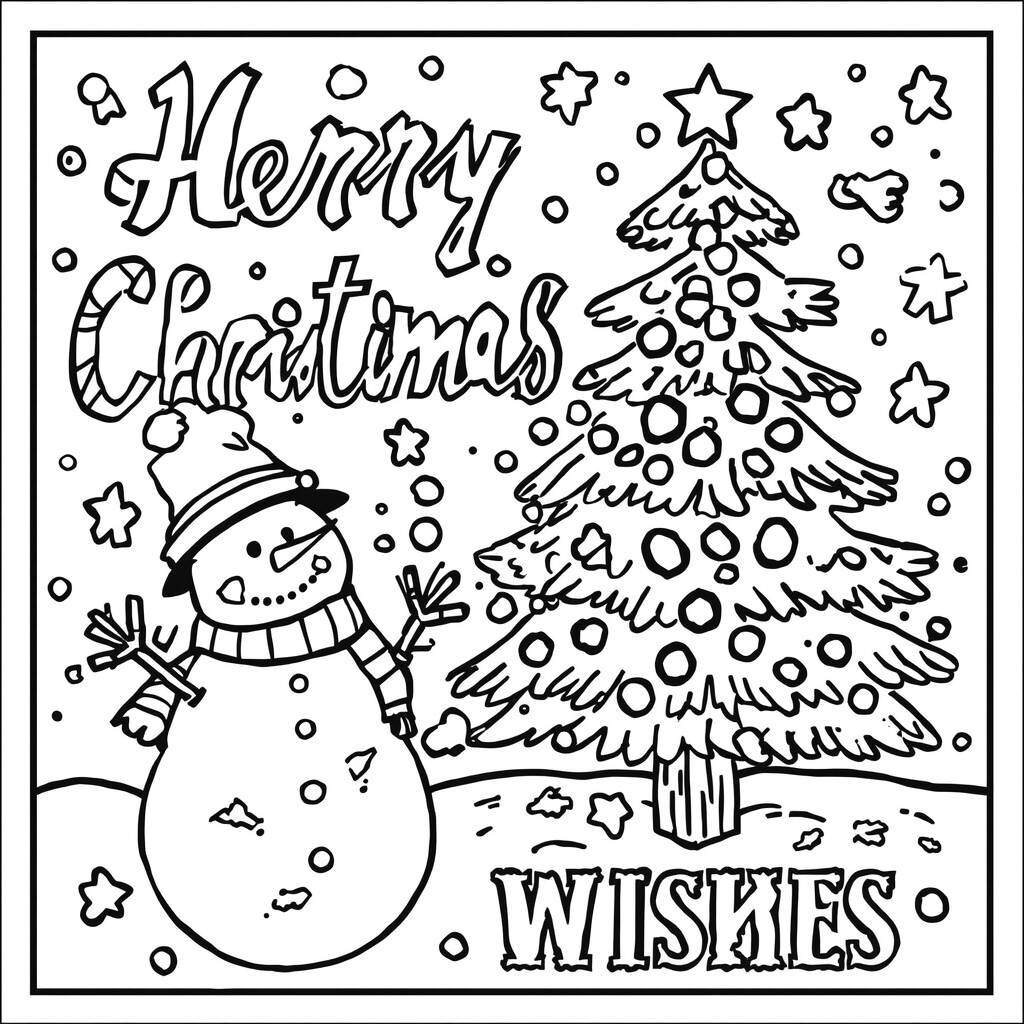 Desenho de Cartão de Natal para Colorir
