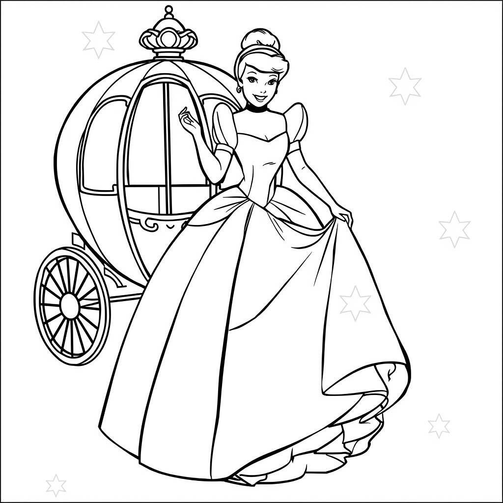 Desenho de Cinderela para Colorir