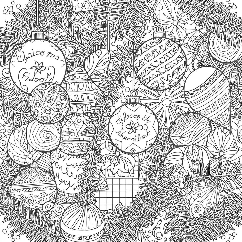 Desenho de Decorações de Natal para Colorir