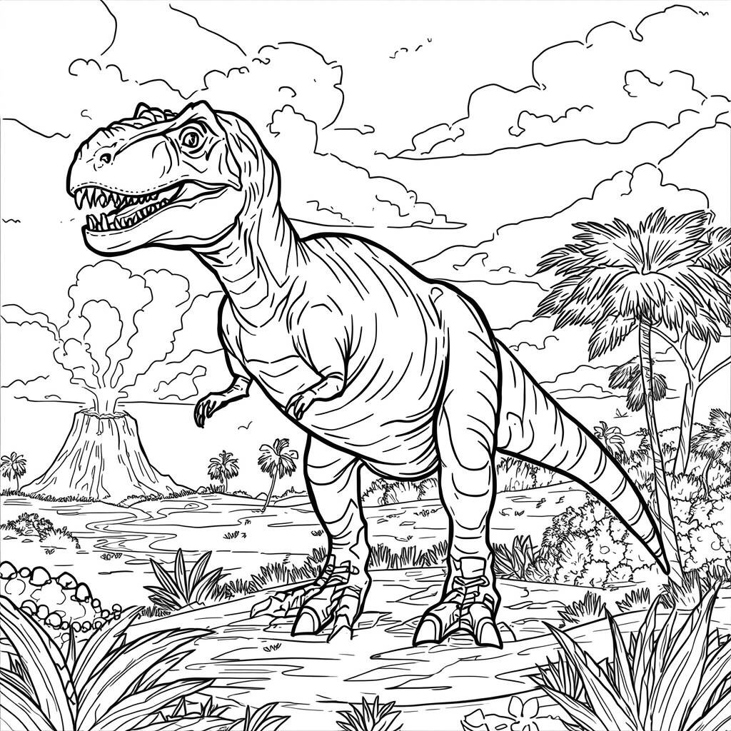 Desenho de Dinossauro Realista para Colorir
