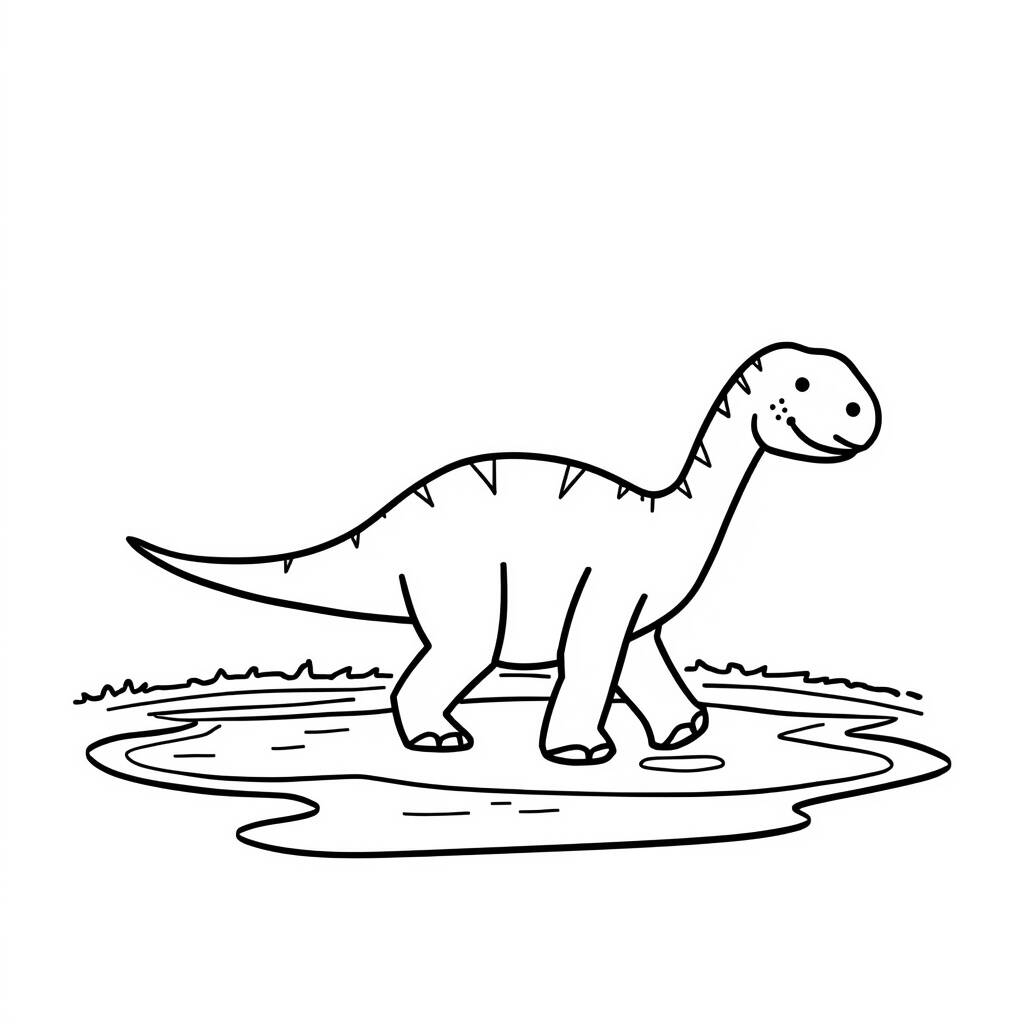 Desenho de Dinossauro Simples para Colorir
