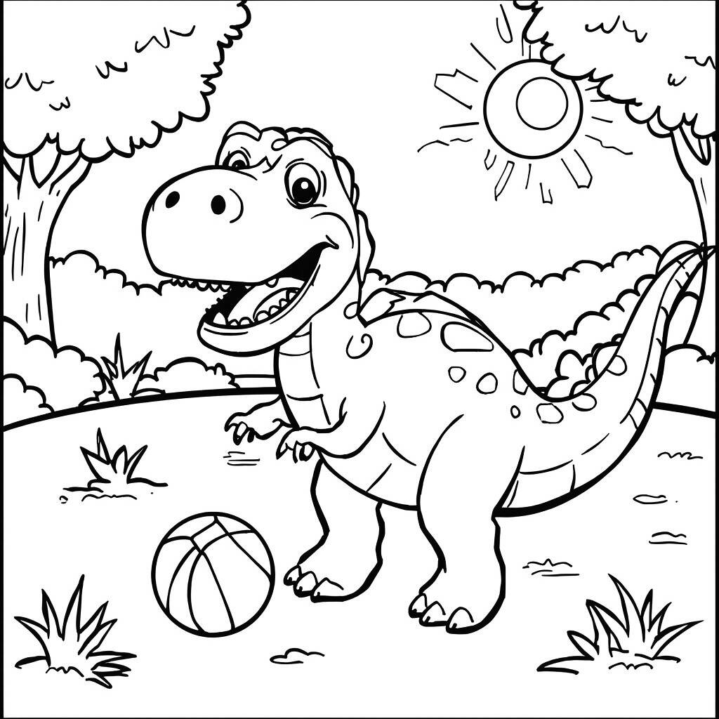 Dinosaur Coloring Page for Children