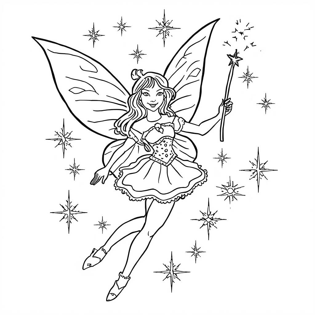 Desenho de Fada de Natal para Colorir