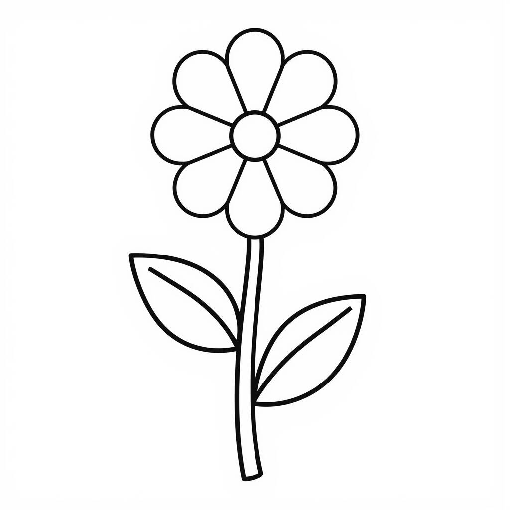 Desenho de Flor Simples para Colorir