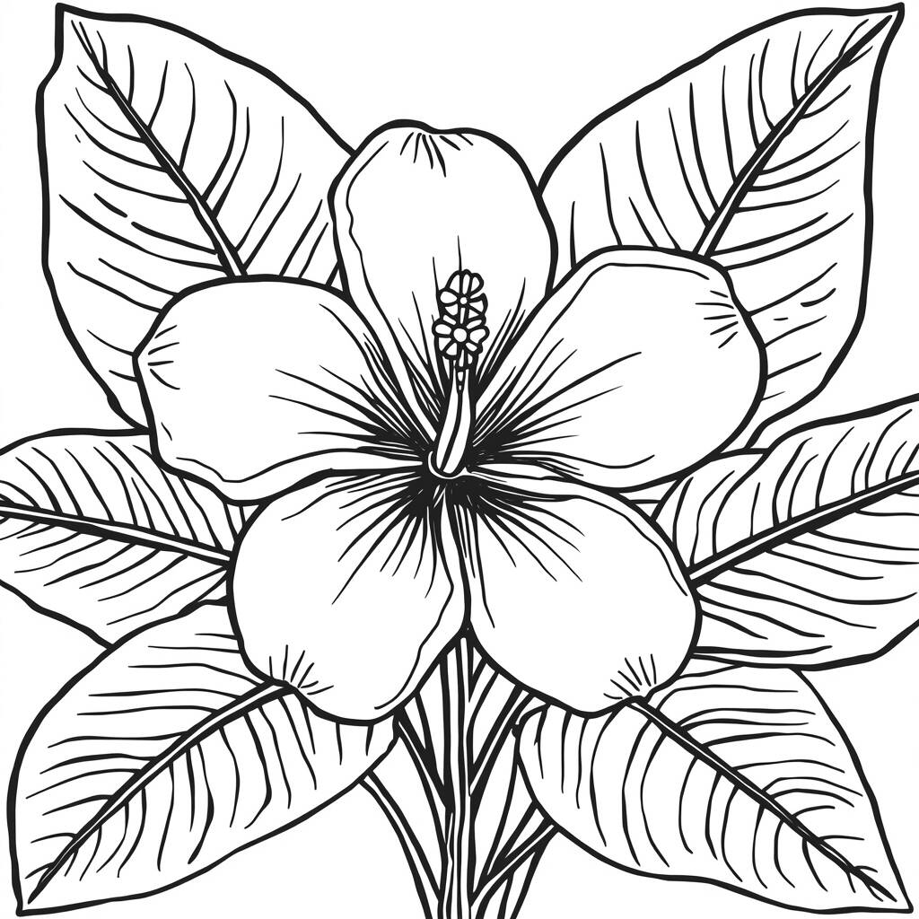 Desenho de Flor Tropical para Colorir