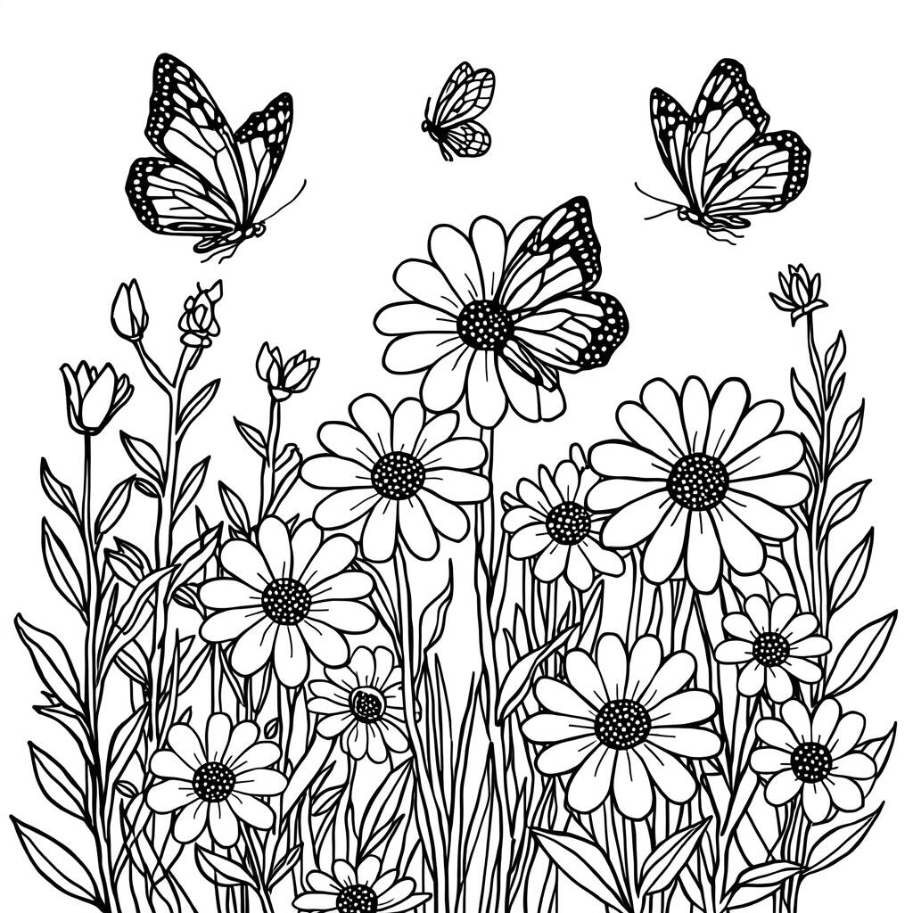 Desenho de Flor da Primavera para Colorir