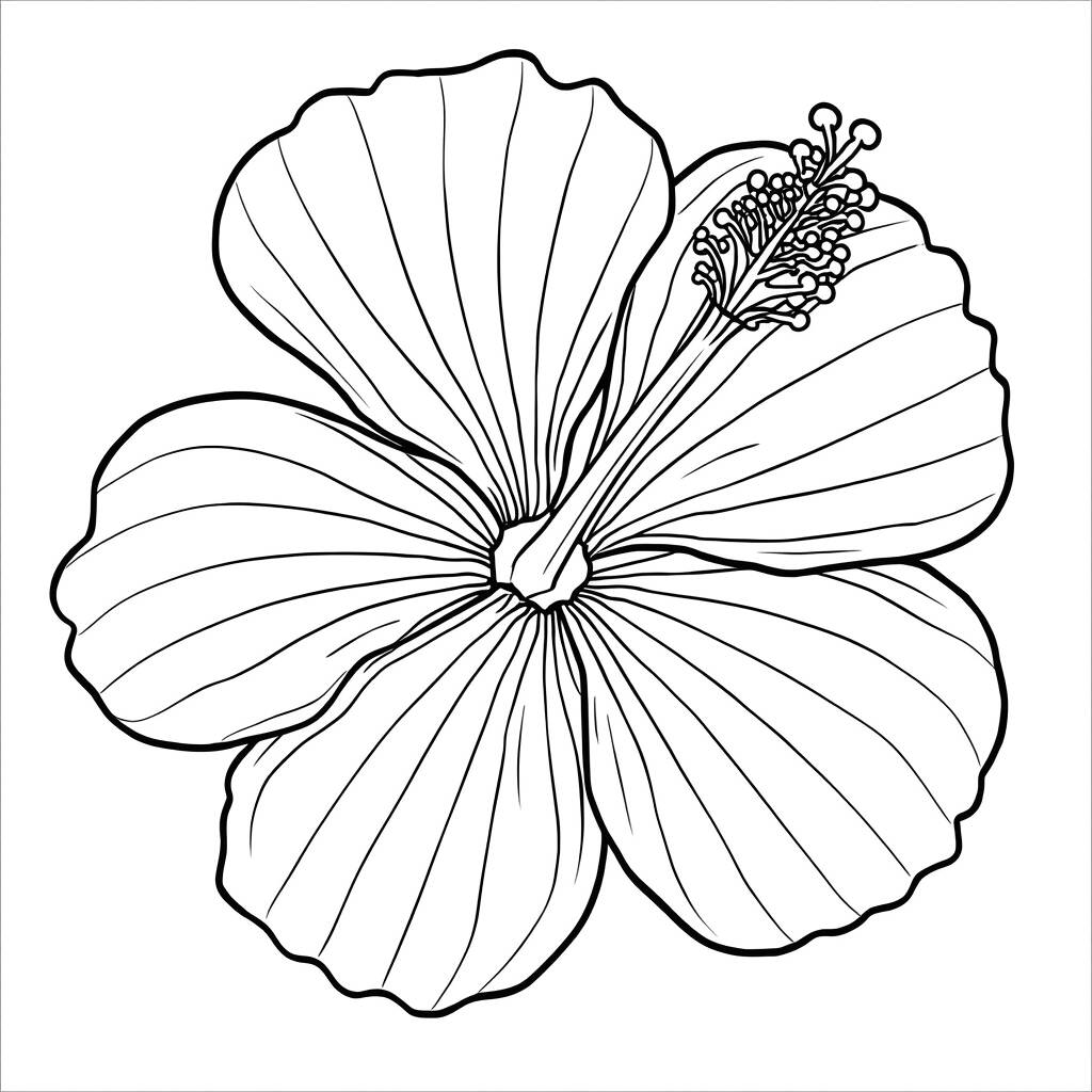 Hibiscus Flower Coloring Page