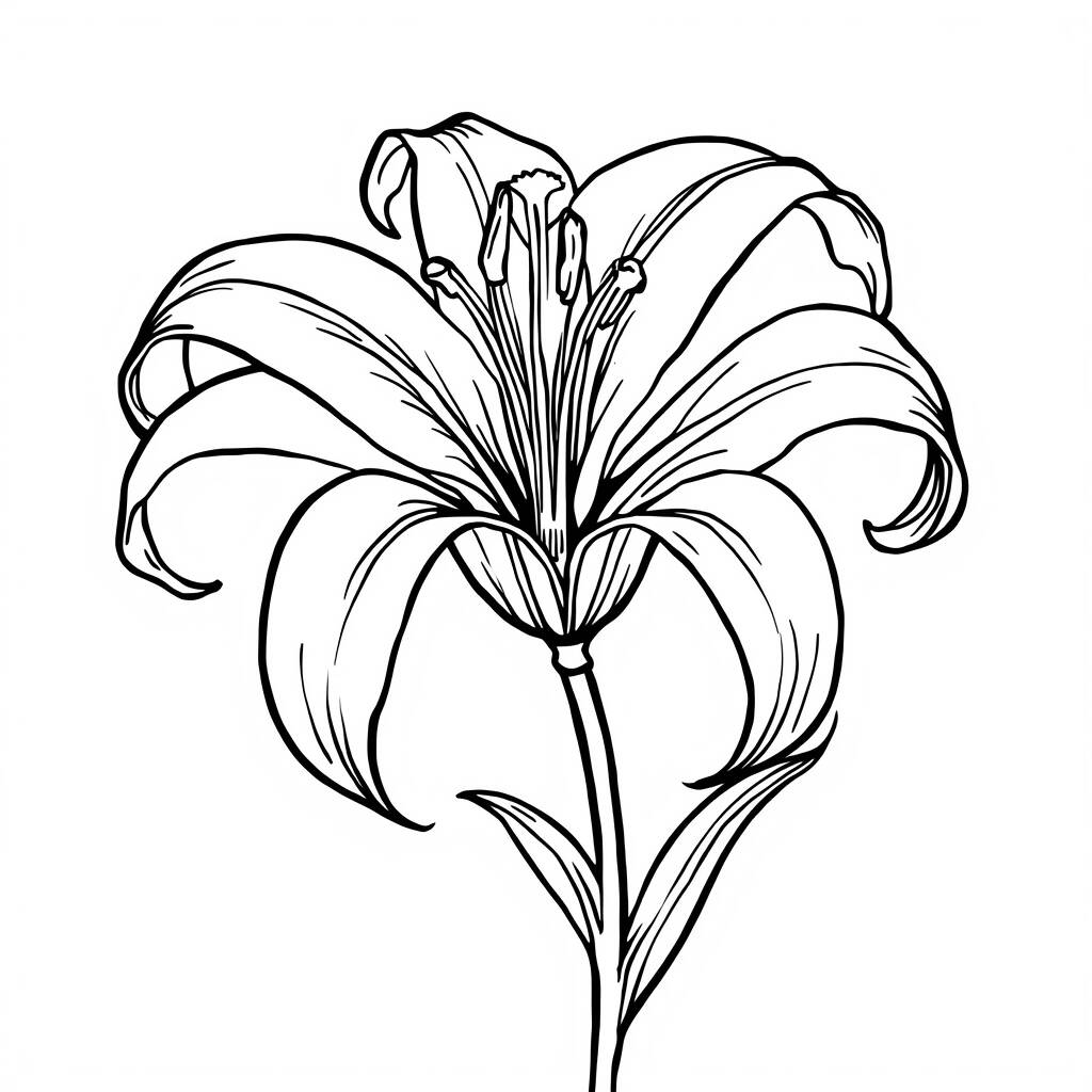 Desenho de Flor de Lírio para Colorir