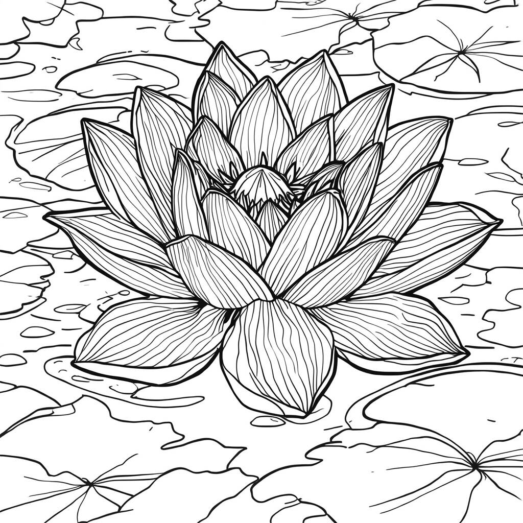 Desenho de Flor de Lótus para Colorir