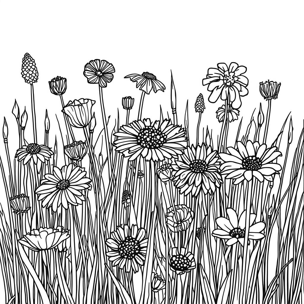 Desenho de Flor do Campo para Colorir