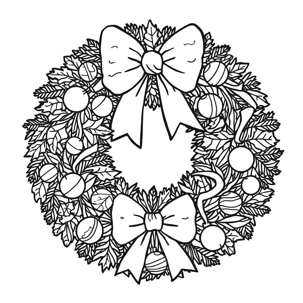 Desenho de Guirlanda de Natal para Colorir