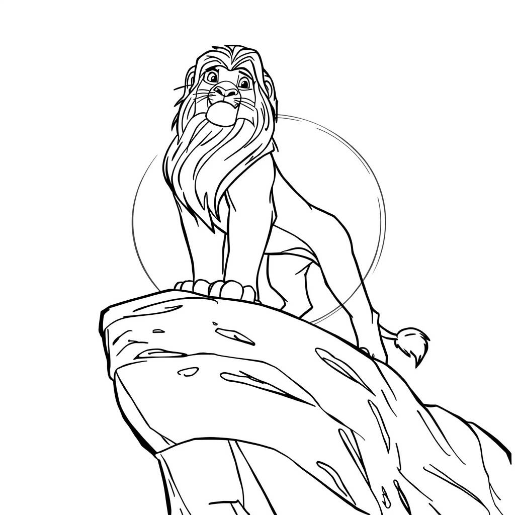 Desenho de Mufasa do Rei Leão para Colorir