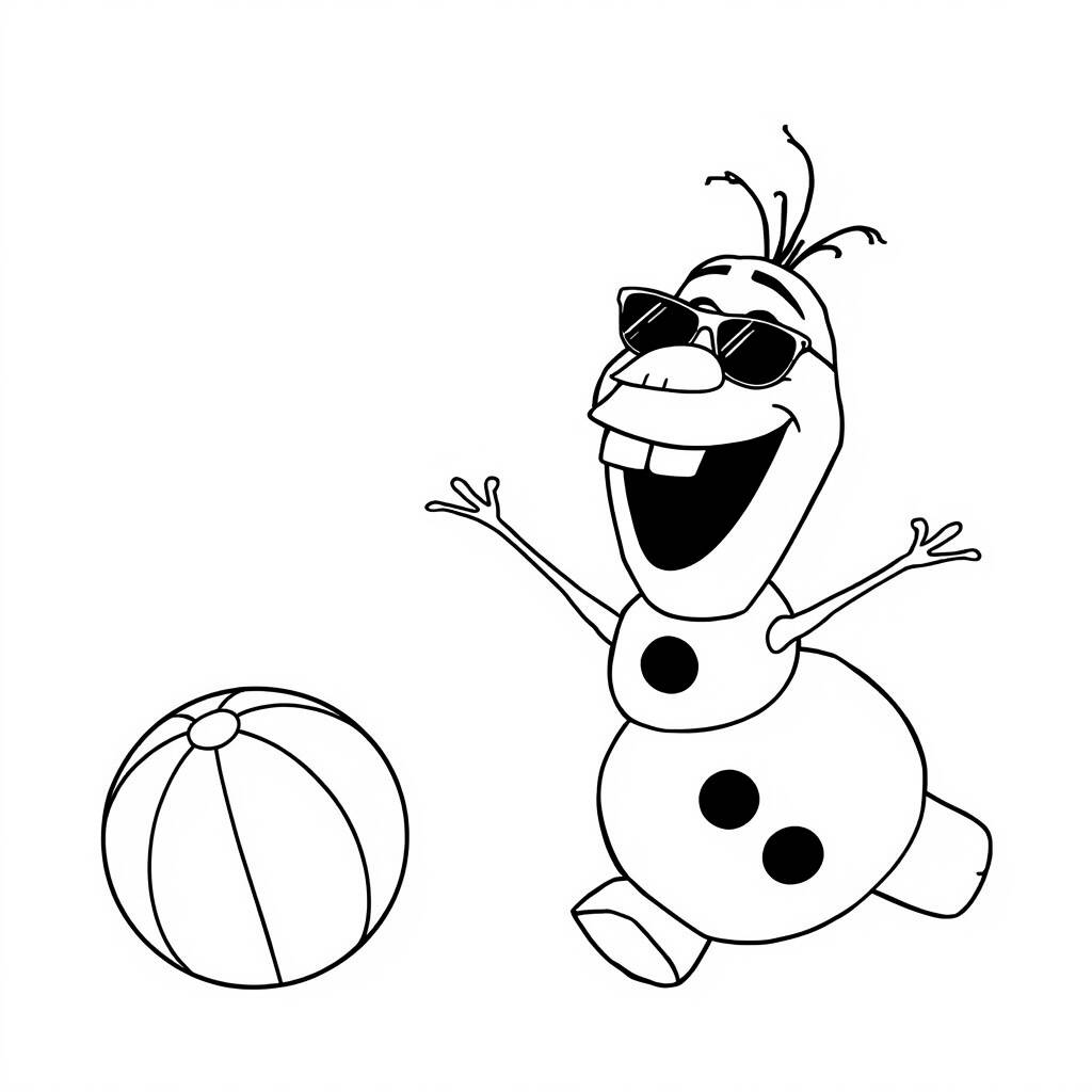 Olaf dreaming about summer coloring page