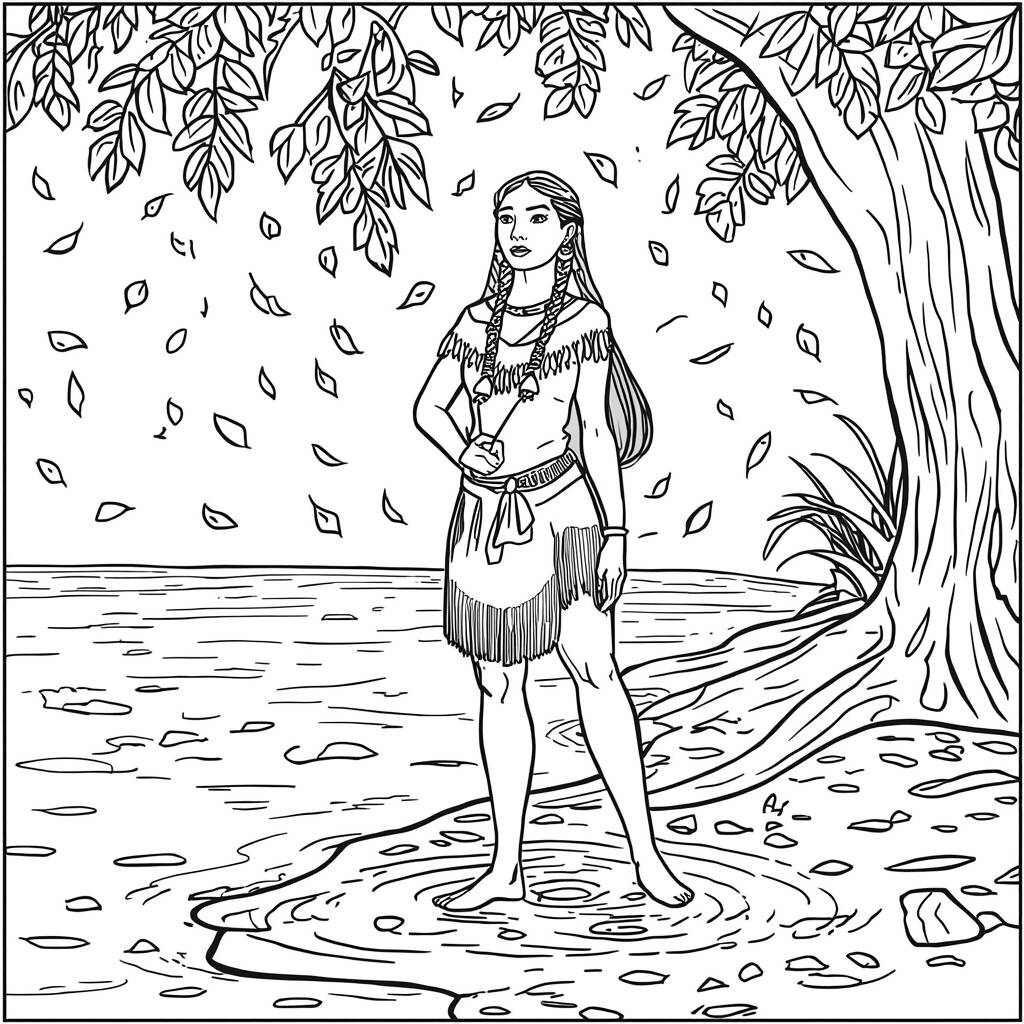 Pocahontas Página Para Colorear