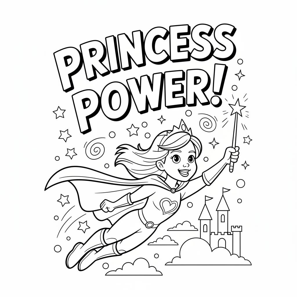 Desenho de Princesa Poderosa para colorir