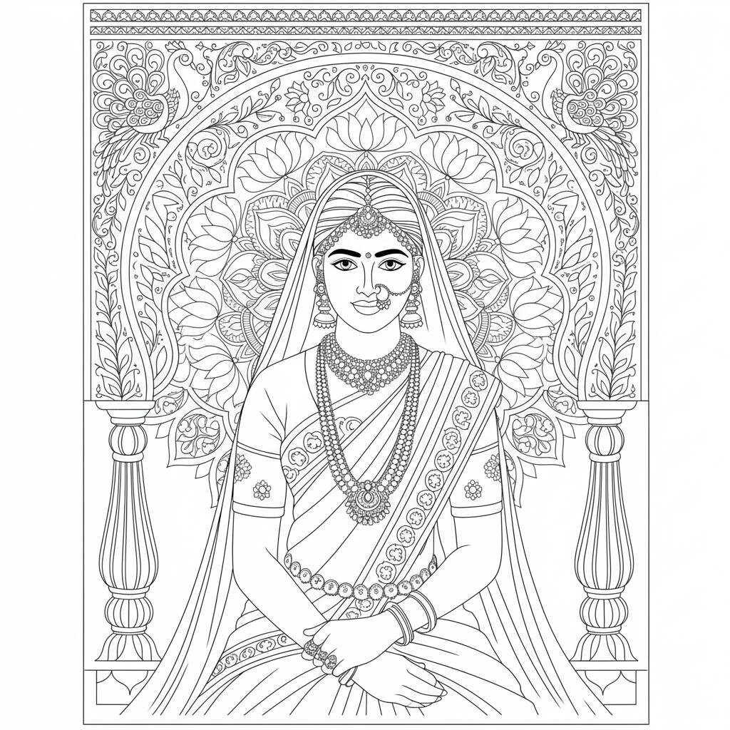 Dibujo para colorear princesa encantada