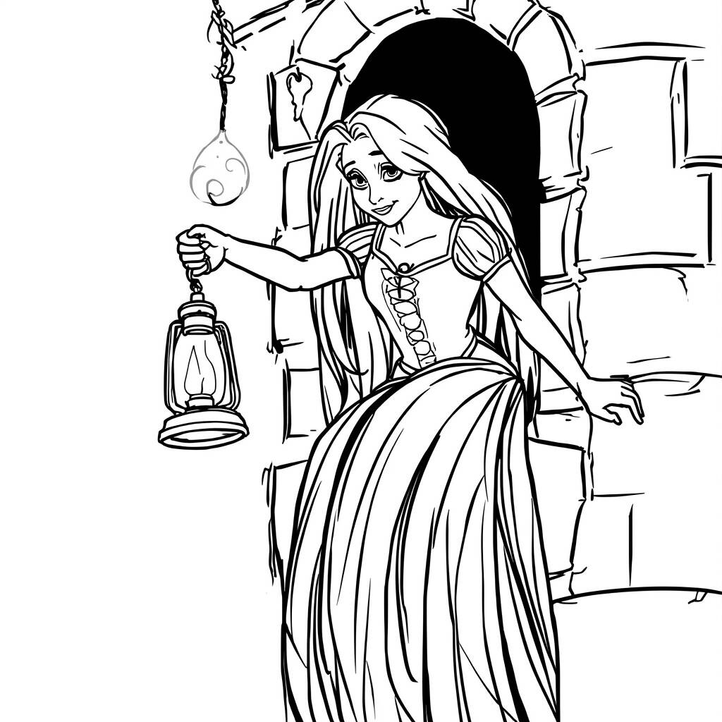 Desenho de Rapunzel de Enrolados para Colorir
