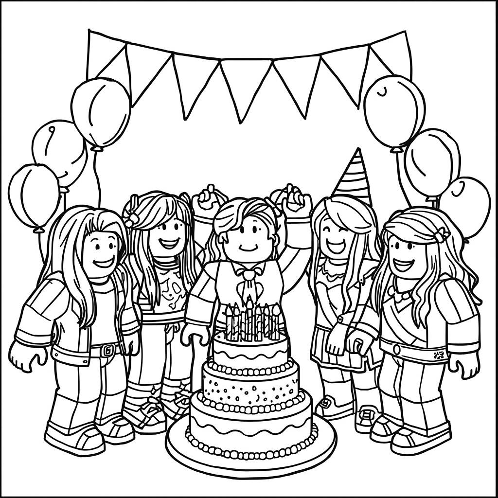Desenho de Roblox para Colorir com Amigos
