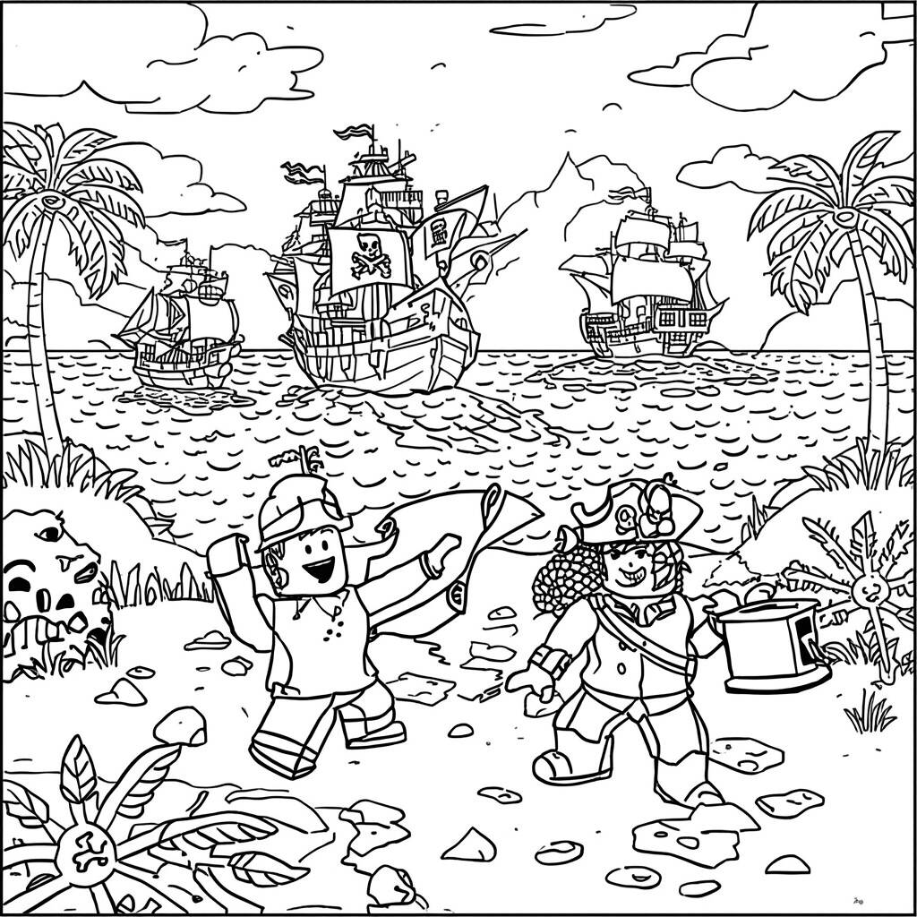 Desenho de Roblox para Colorir com Aventura
