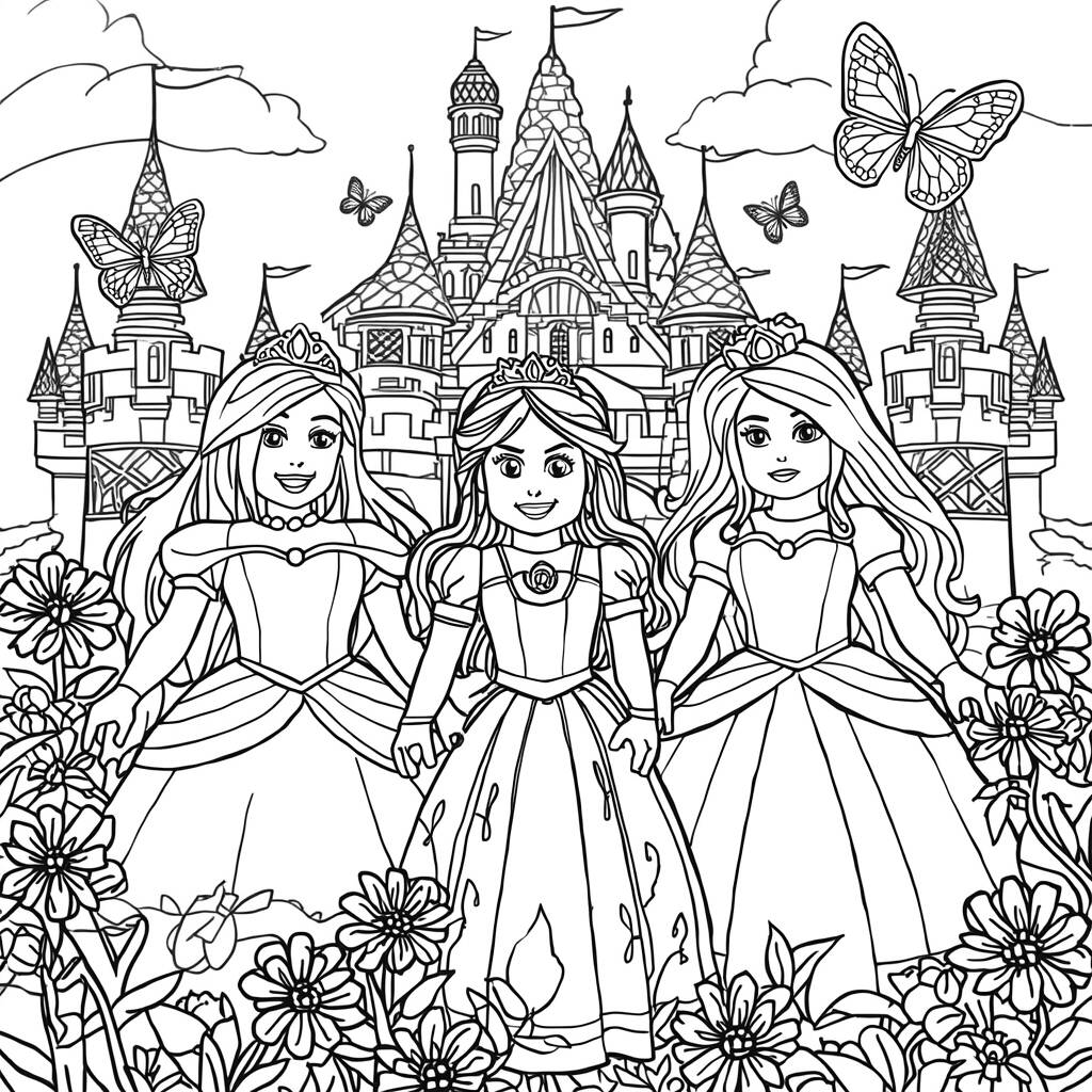 Desenho de Roblox para Colorir com Princesas