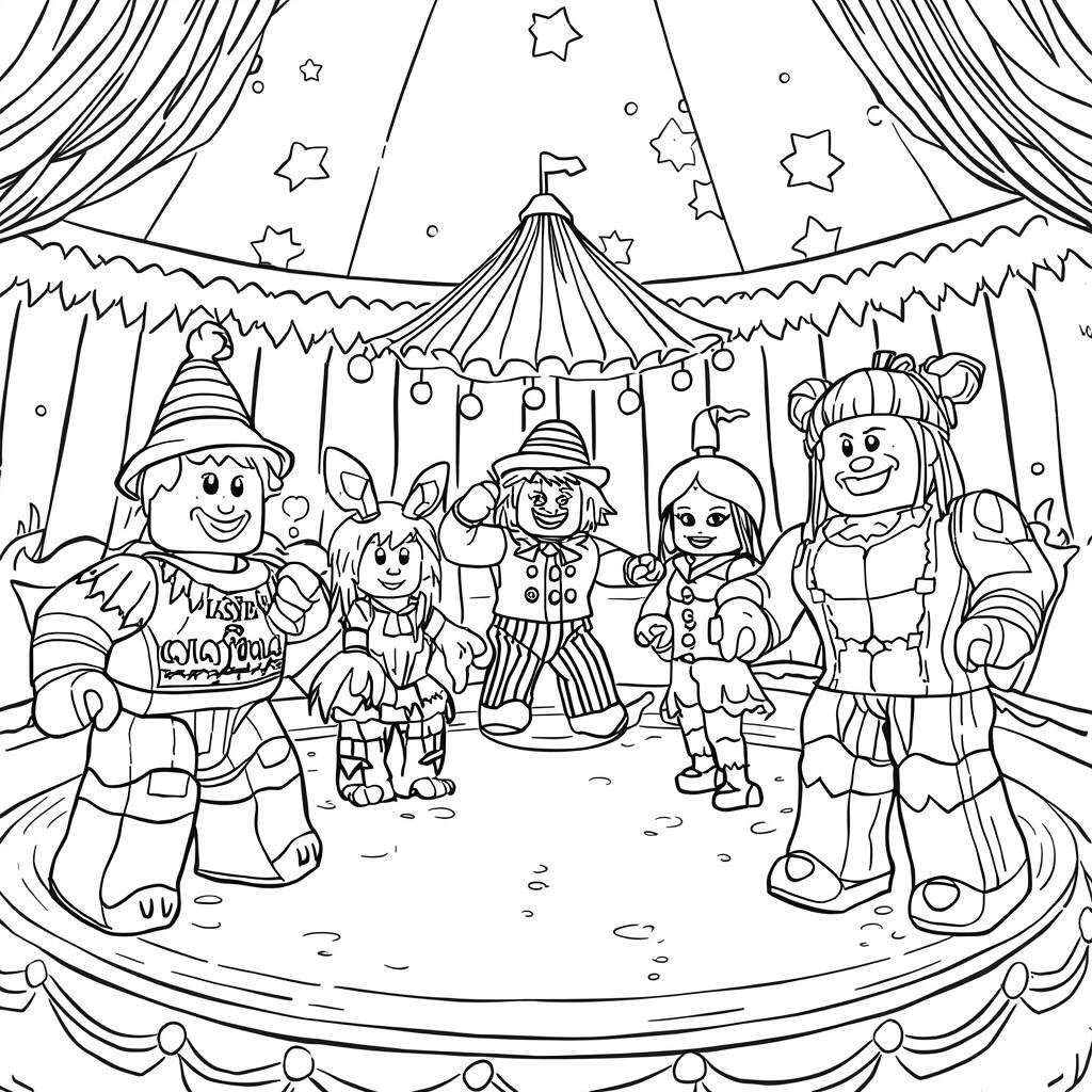 Desenho de Roblox para Colorir de Circo