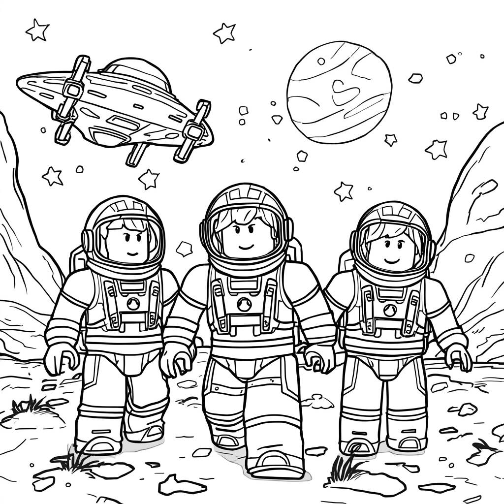 Desenho de Roblox para Colorir de Espaço