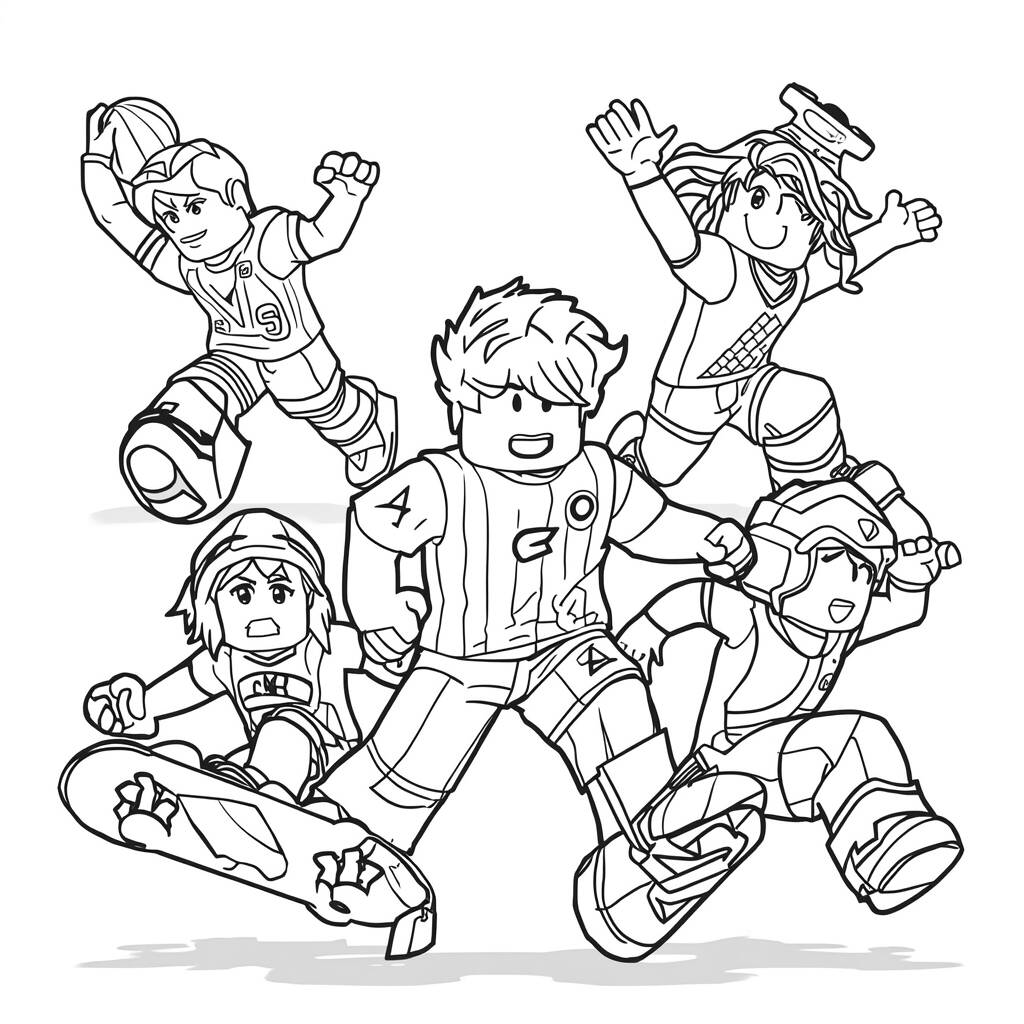 Desenho de Roblox para Colorir de Esportes