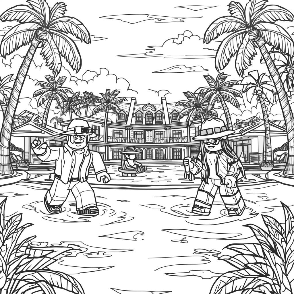 Desenho de Roblox para Colorir de Férias