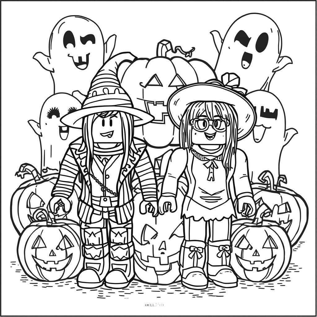 Desenho de Roblox para Colorir de Halloween