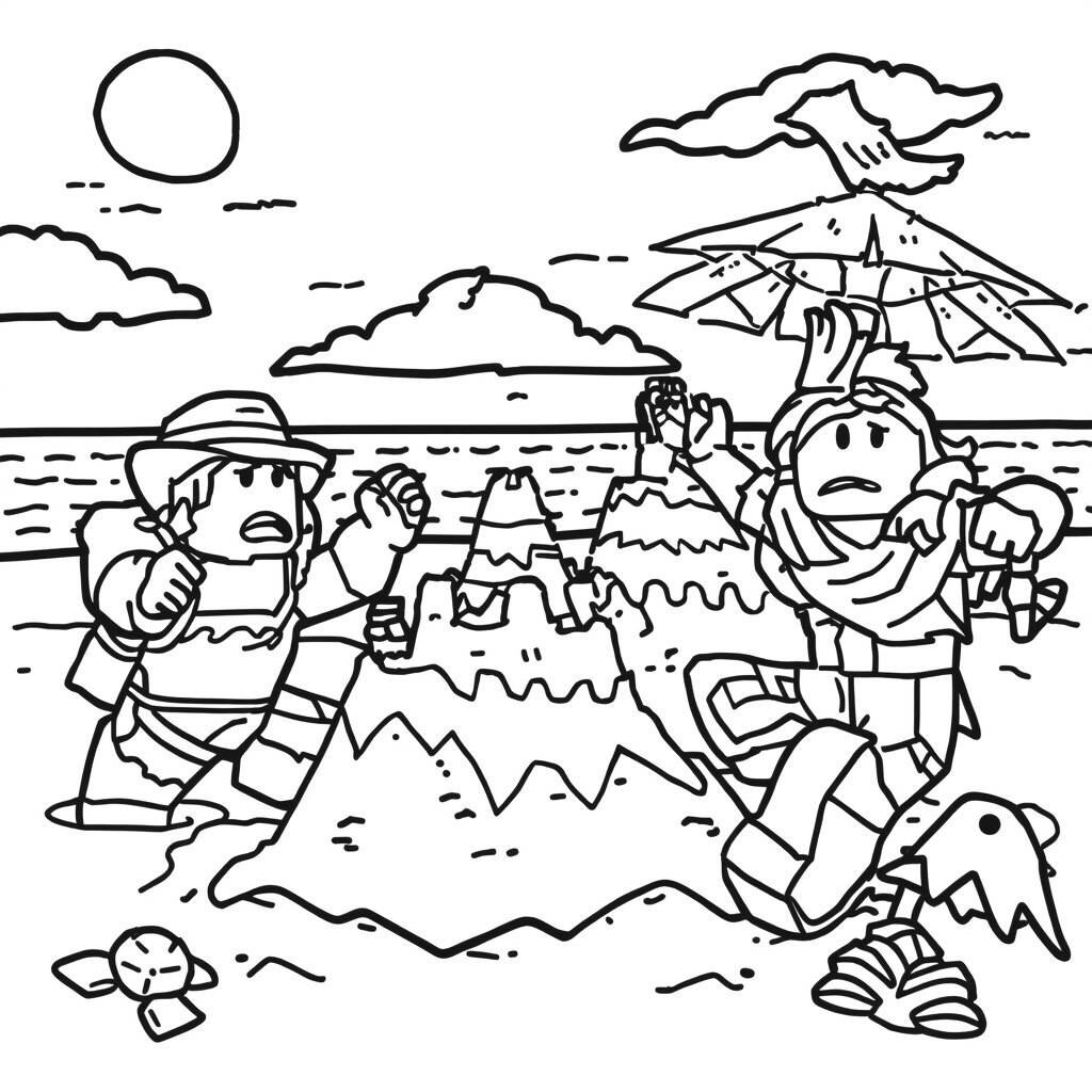 Página Para Colorear De Roblox Playa
