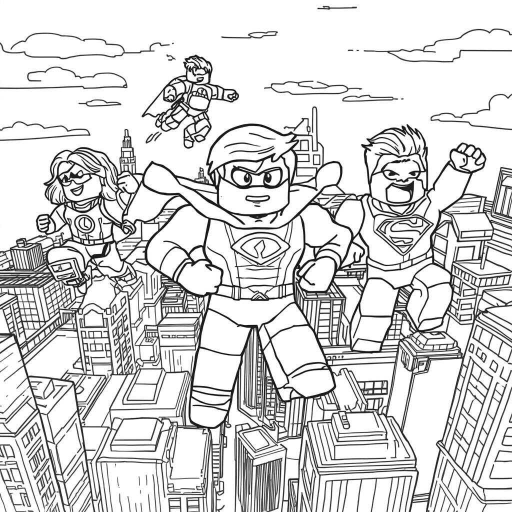 Desenho de Roblox para Colorir de Super-Heróis