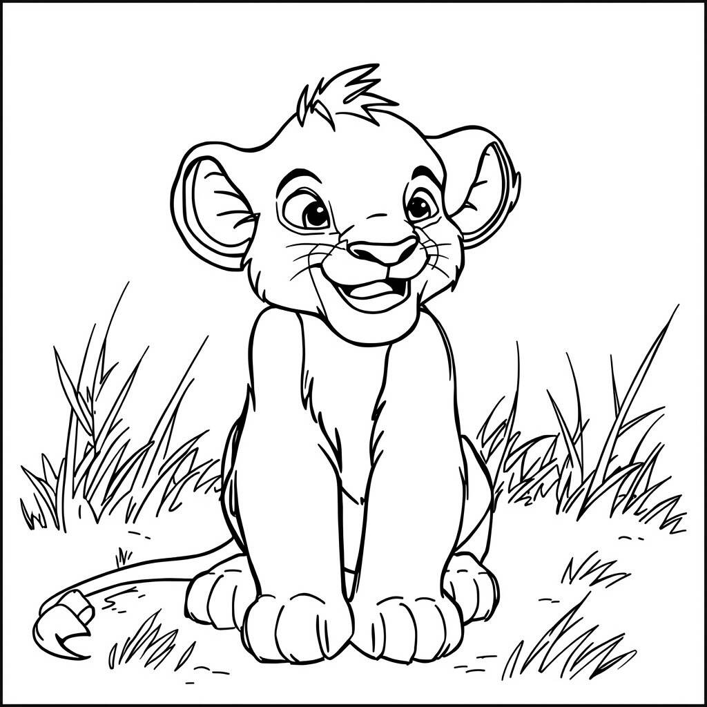Desenho de Simba do Rei Leão para Colorir