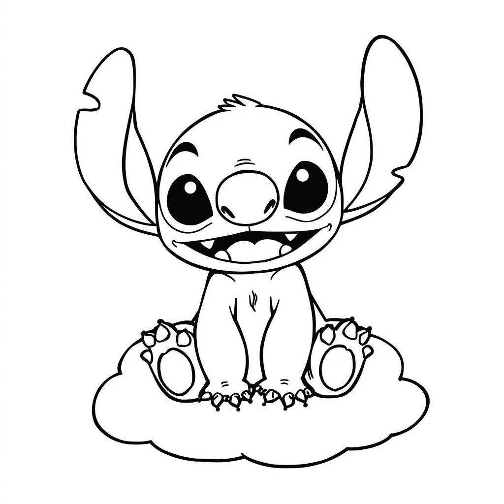 Desenho de Stitch Kawaii para Colorir