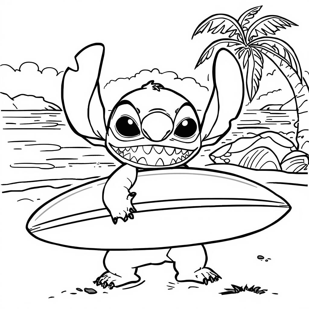 Desenho de Stitch de Lilo e Stitch para Colorir
