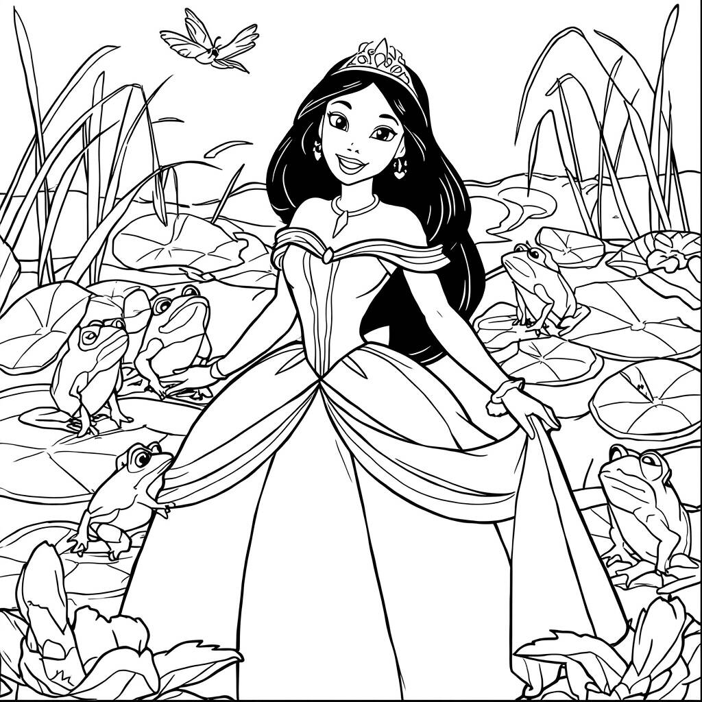 Desenho de Tiana de A Princesa e o Sapo para Colorir