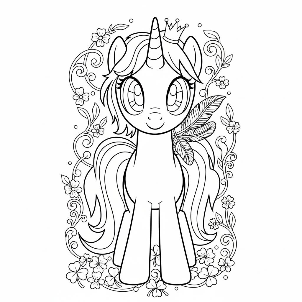 Desenho de Unicórnio fofo para colorir