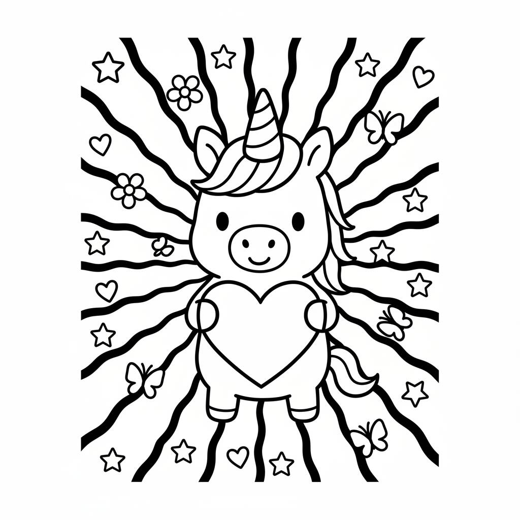 Desenho de Unicórnio fofo para colorir