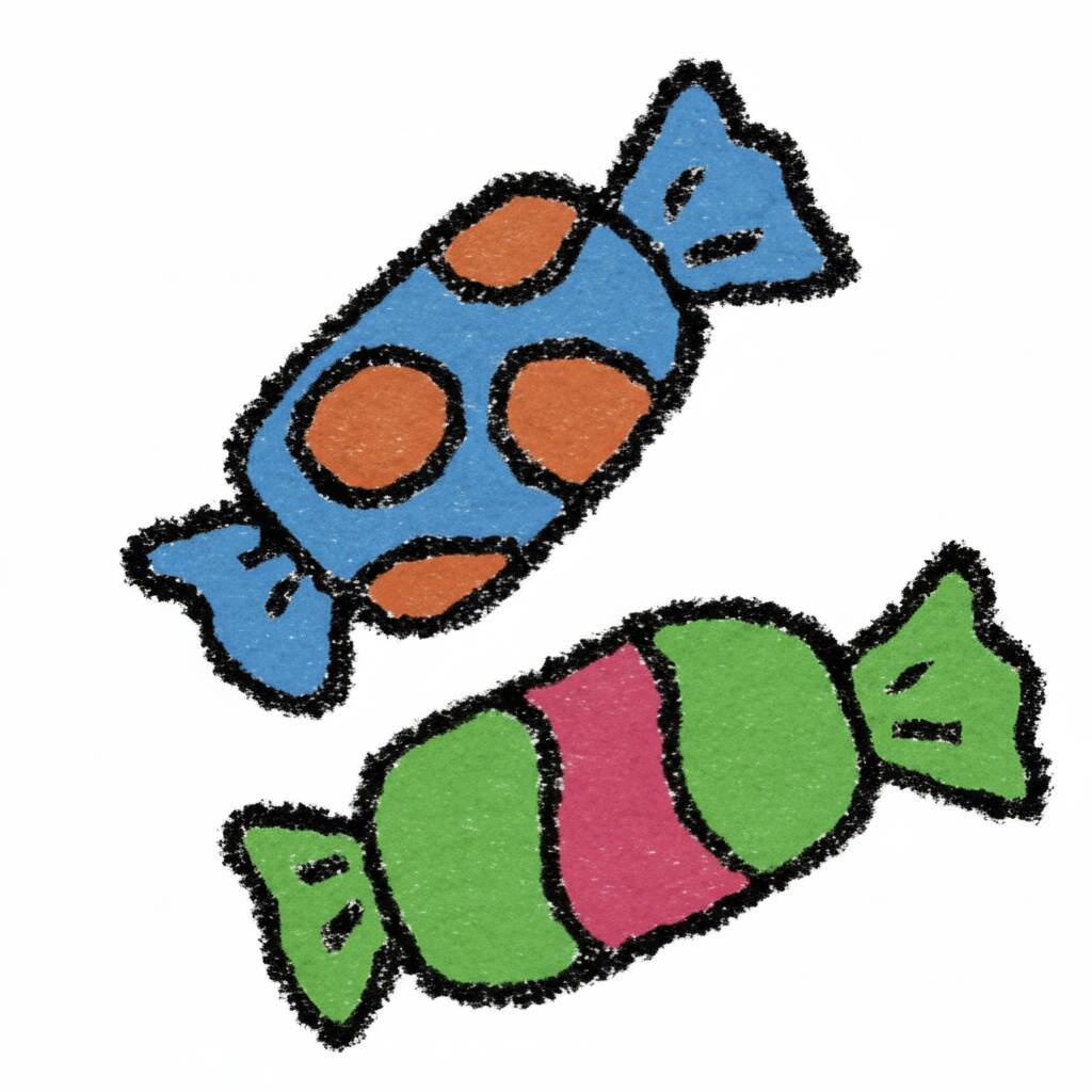 Desenho de balas coloridas para colorir