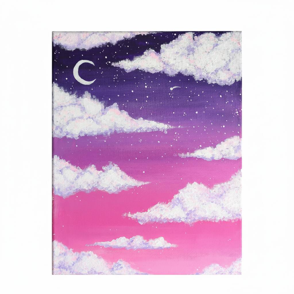 Dibujo de Cielo estrellado con nubes para colorear
