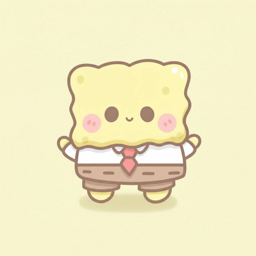 Desenho de esponja divertida para colorir