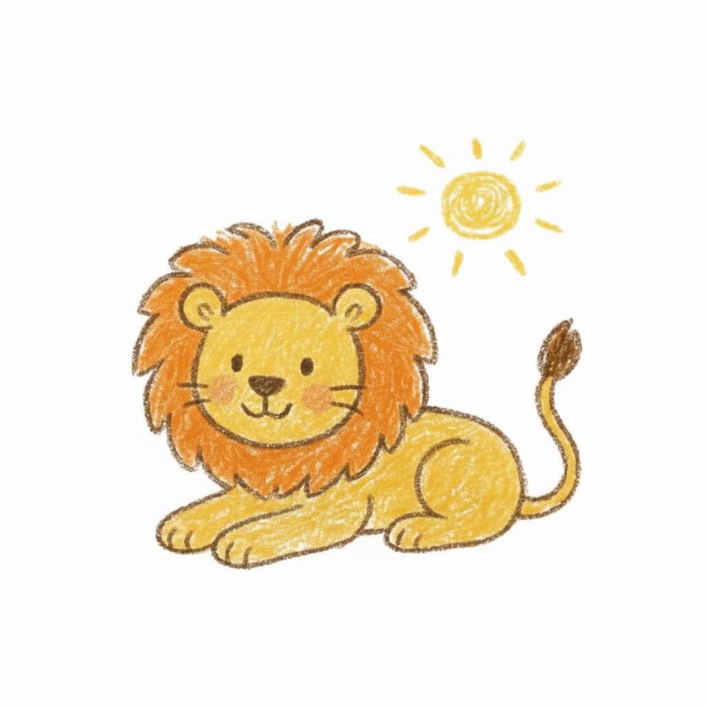 Desenho de leão fofo para colorir