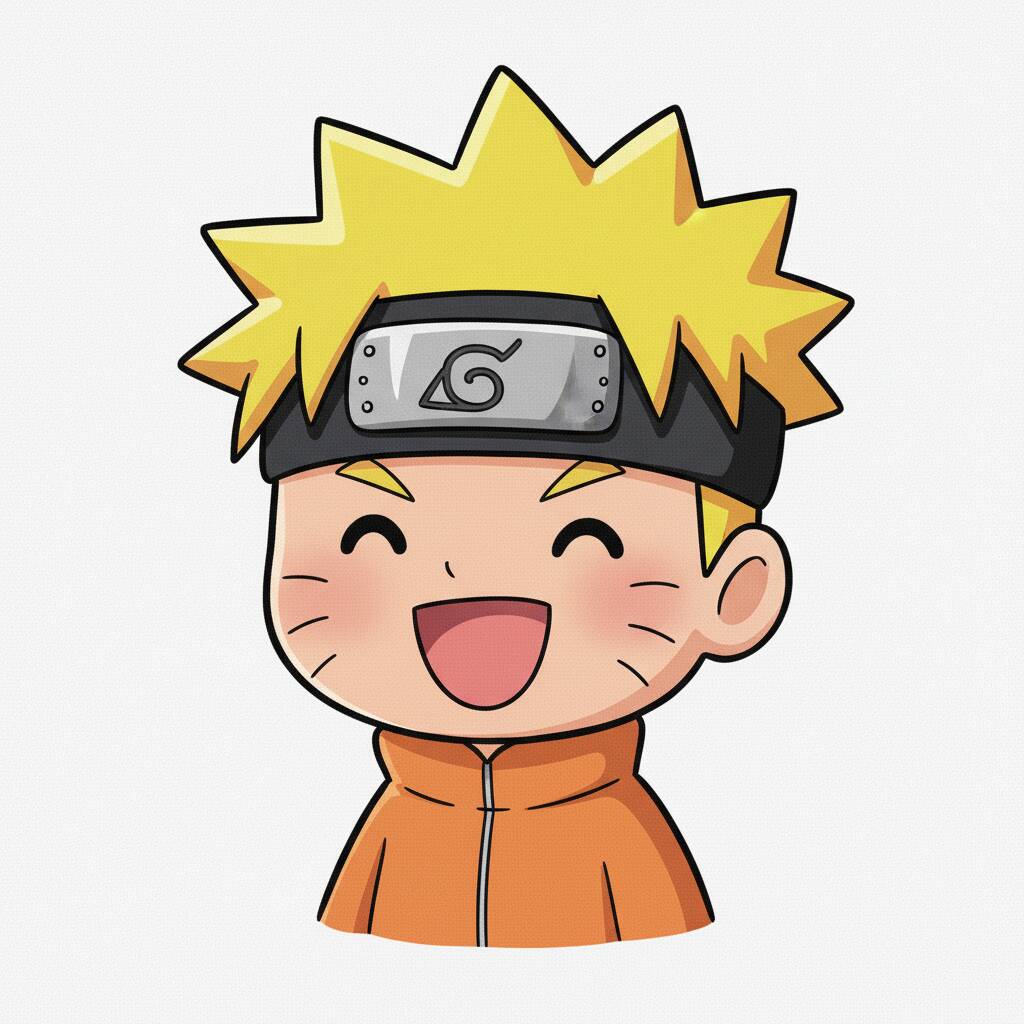 Desenho de personagem animado sorridente para colorir