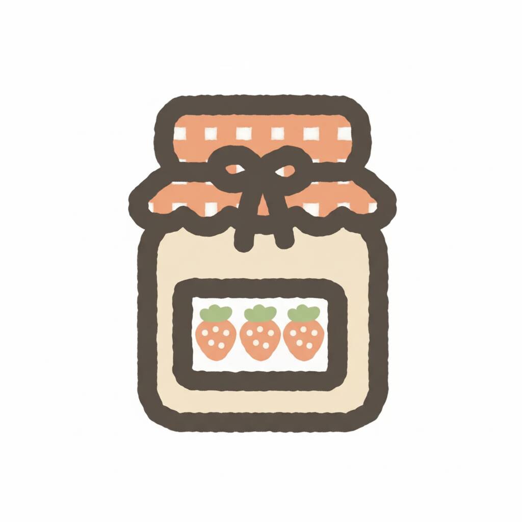 Desenho de pote de geleia com morangos para colorir