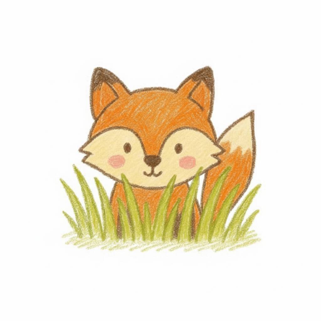 Desenho de raposa fofo para colorir