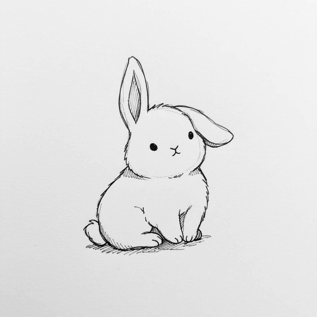 Desenho de um coelhinho fofo para colorir