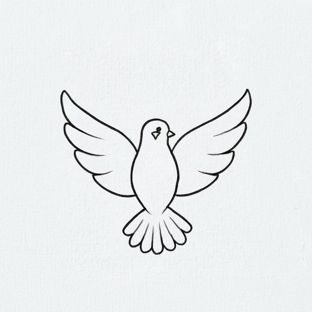 Desenho de um pássaro com asas abertas